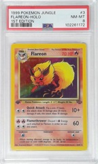 V1779: 1999: Flareon: 3/64: 1ST Edition: Jungle: PSA: 8: NM-MT: 102261172